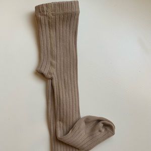 Zara baby tan classic striped tights 6-12 mo